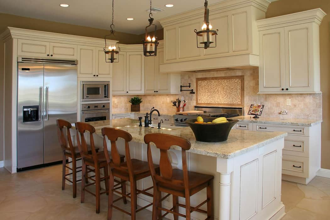 Aesthetic kitchen floor tiles black and white design